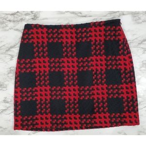 Boston Proper Buffalo Plaid Skirt